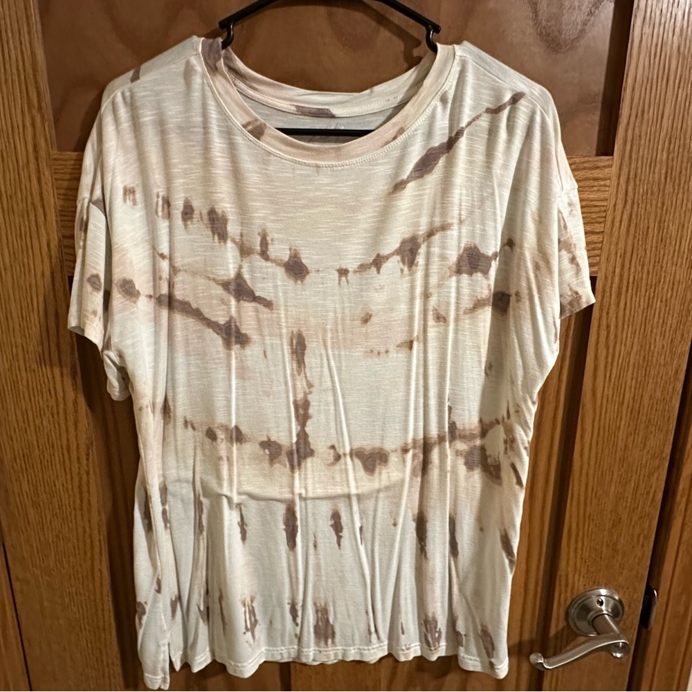 Maurices Tie-Dye Women's Top - Cream and Brown